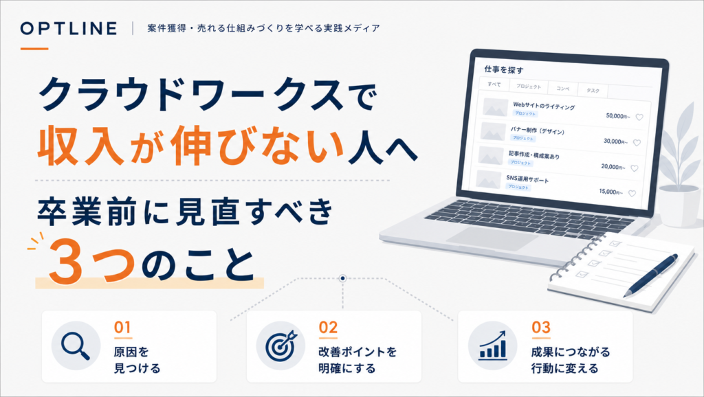 クラウドワークスで収入が伸びない人へ｜卒業前に見直すべき3つのこと